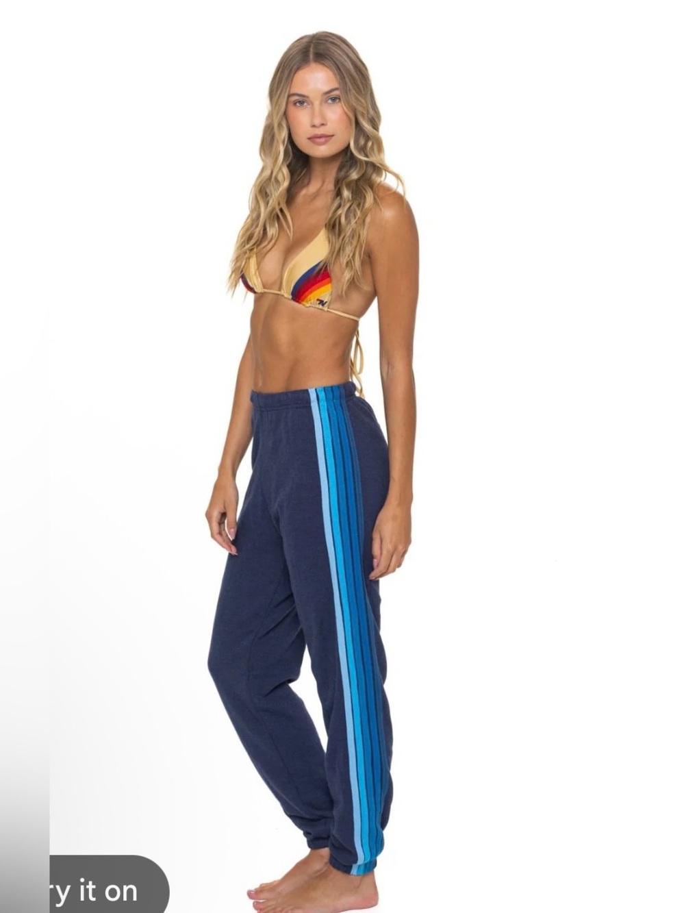 Aviator Nation Medium 5 Stripe Navy/ Blue Sweatpants Joggers. 💙⚡️